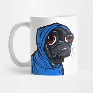 Black Pug Hoodie Mug